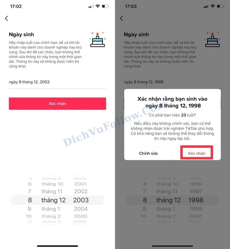Cập Nhật Ngày Sinh