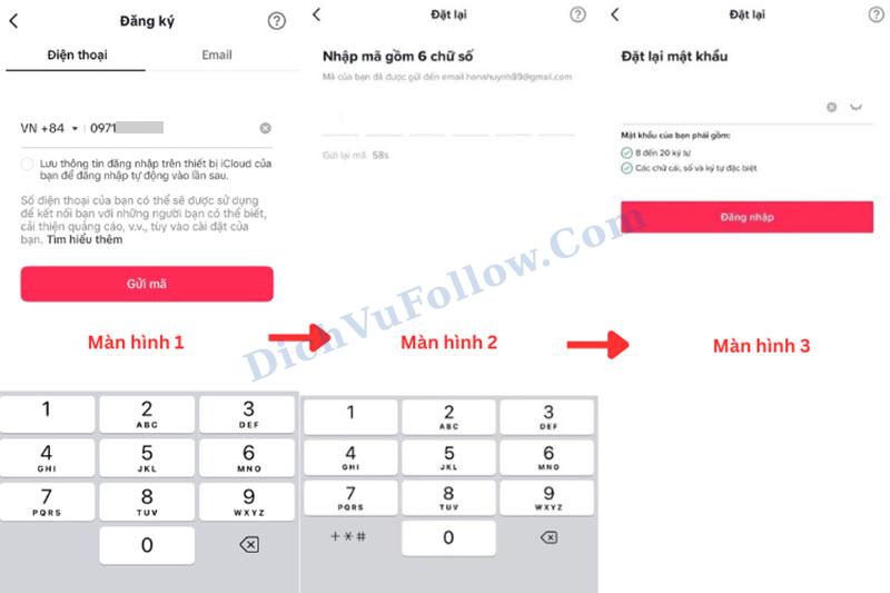 Đăng kí tài khoản Tiktok qua sô điện thoại