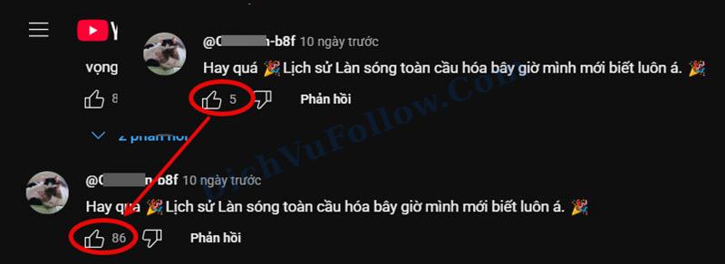 Tăng like comment YTB nhanh chóng với Dichvufollow.com