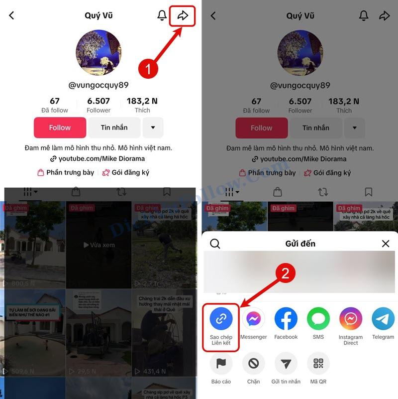 Sao Chép Link Tài Khoản TikTok
