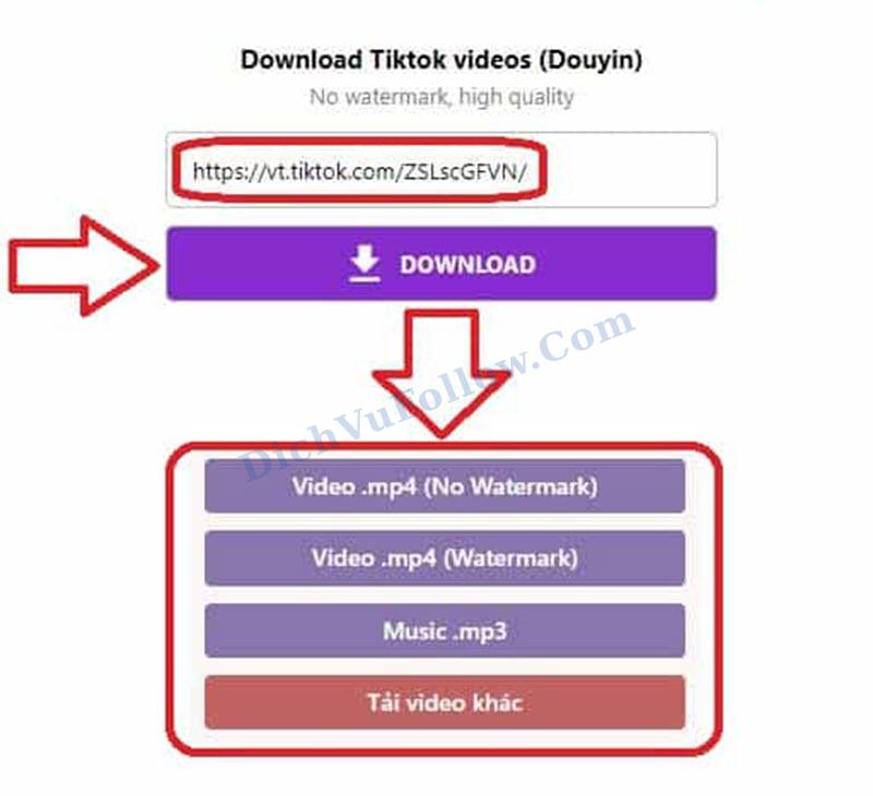 Các trang web thường có nhiều lựa chọn định dạng video cho bạn lựa chọn