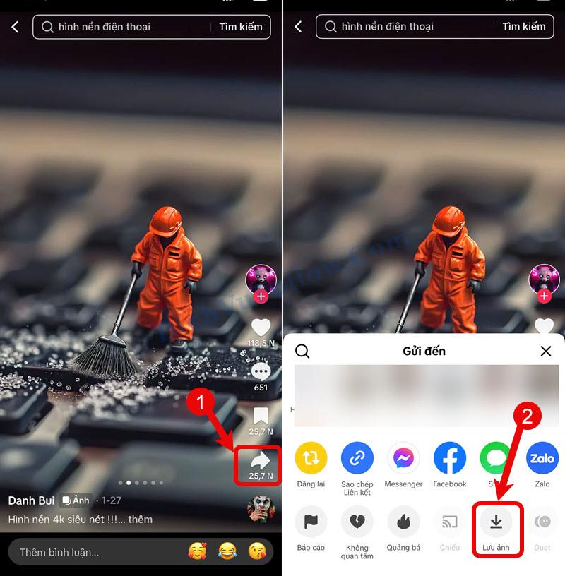 Lưu ảnh Tiktok cho IOS