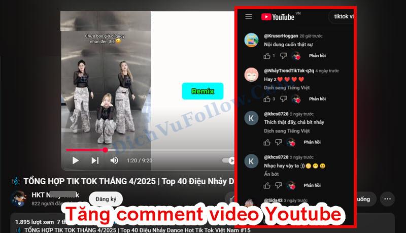 Video với nhiều comment từ tài khoản người thật được ưu tiên hiển thị