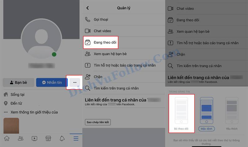 Tắt tính năng theo dõi và tương tác hai chiều