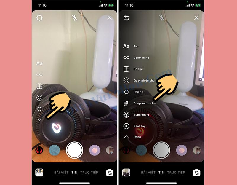 Truy Cập Tính Năng hẹn giờ chụp ảnh trên instagram
