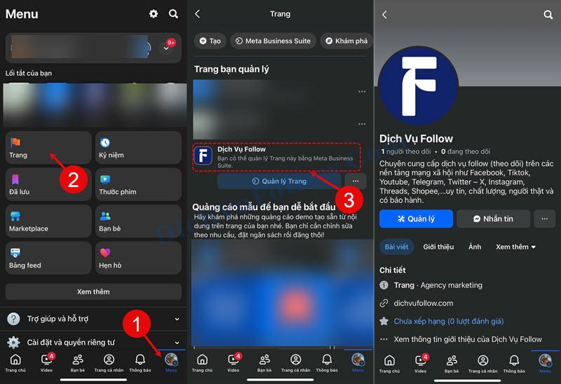 Vào Fanpage Trên Điện Thoại