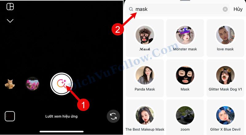 Tìm filter mặt nạ