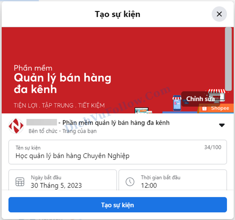Cập nhật thông tin sự kiện