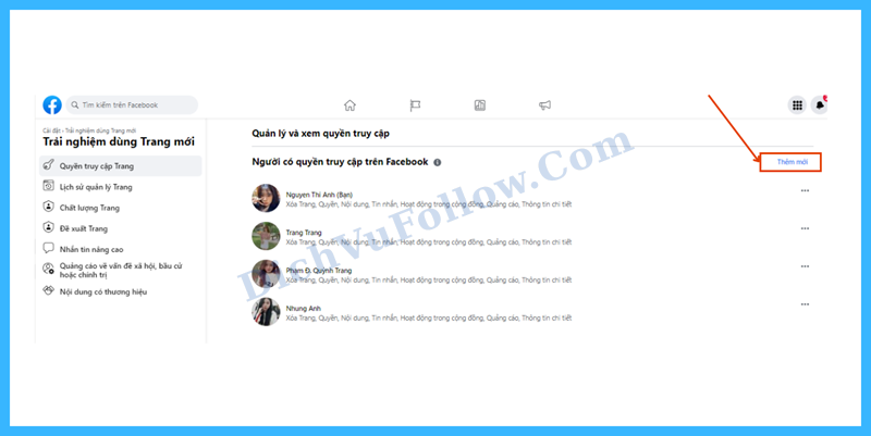 Thêm quản trị viên từ trình duyệt máy tính