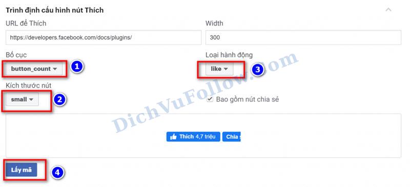 Hướng dẫn chèn nút Like