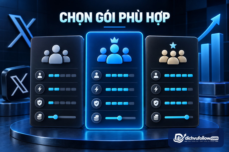 Cách chọn gói tăng follow Twitter