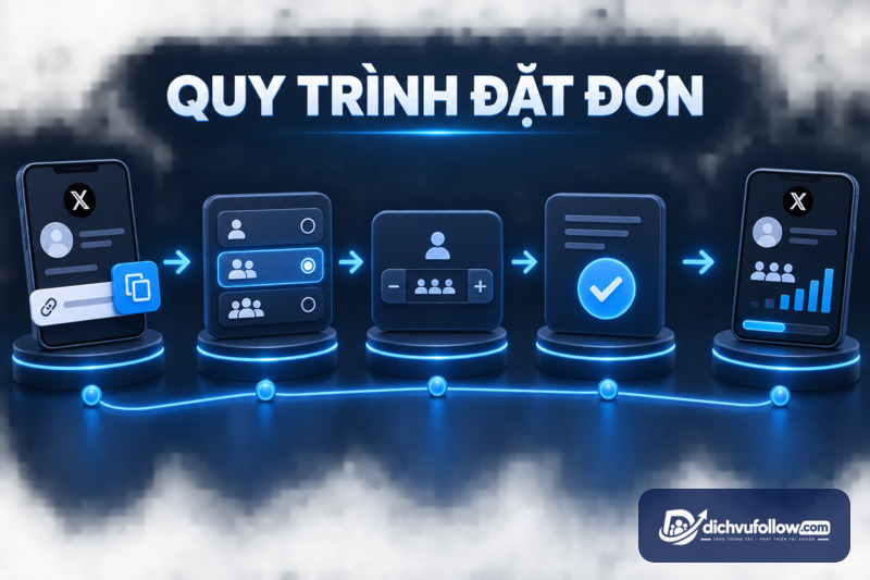Quy trình đặt đơn tăng follow Twitter